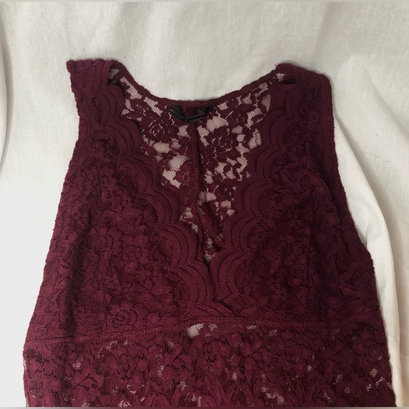 Streetwear Society Lace Bodysuit Burgundy - Picture 2 of 4